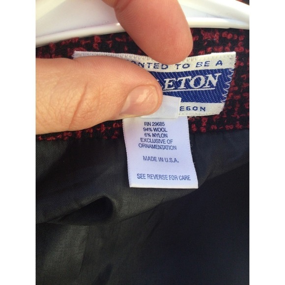 Vintage Pendleton Womens Wool Jacket Size 16 Burgundy Red Tweed Cardigan Classic - Picture 5 of 13